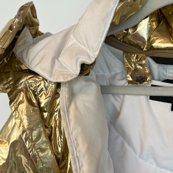 Calvin Klein Gold Metallic Jacket with Detachable Hood - Picture 7 of 11